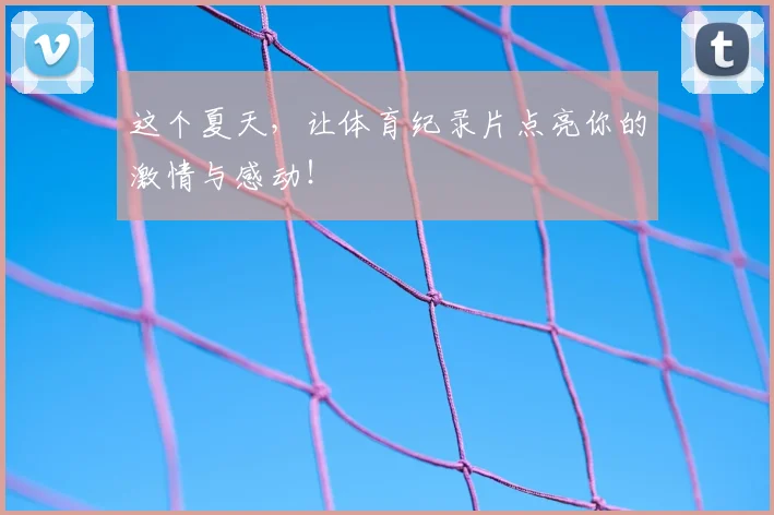 这个夏天,让体育纪录片点亮你的激情与感动!